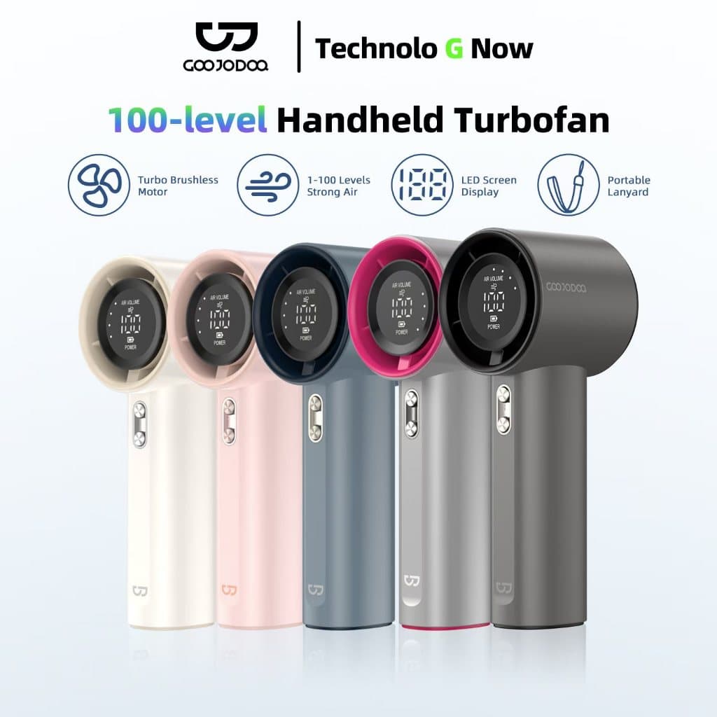 【Tặng quà/Bảo hành nửa năm】GOOJODOQ Quạt Turbo Jet 4000 mAh có thể sạc lại, cầm tay, di động, gió mạnh, tốc độ cao 100 vòng/phút