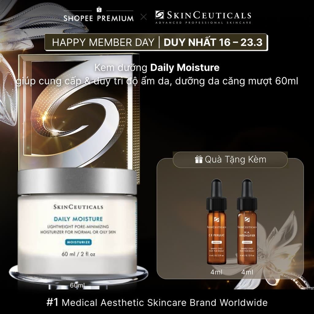 Kem dưỡng cấp ẩm, hỗ trợ dưỡng da căng mượt SkinCeuticals Daily Moisture 60ml