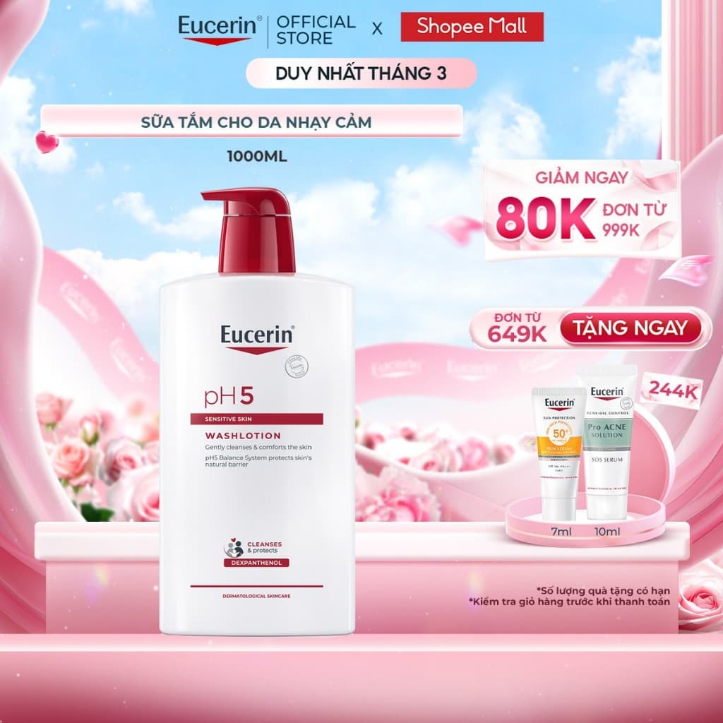 Sữa Tắm Cho Da Nhạy Cảm Eucerin pH5 Sensitive Skin Washlotion 1000ml